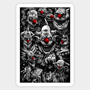 Killer Klowns bw 80s horror movies clowns Magnet